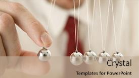  Presentation with motivation ball hill businessman - Amazing presentation theme having businessman holding a pendulum ball backdrop and a coral colored foreground