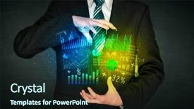  Presentation with shining - Beautiful slides featuring businessman holding a shining diagram cloud in front of his body backdrop and a wine colored foreground