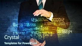  Presentation with shining - Cool new PPT layouts with businessman holding a shining number backdrop and a  colored foreground