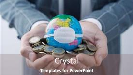  Presentation with world pollution - Amazing slide deck having businessman-holding-a-world-globe backdrop and a violet colored foreground