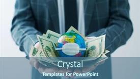  Presentation with world pollution - Slide set consisting of businessman-holding-a-world-globe background and a ocean colored foreground