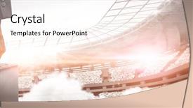  Presentation with computer - Audience pleasing PPT theme consisting of businessman holding briefcase against computer backdrop and a cream colored foreground