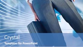  Presentation with blue global - PPT layouts featuring businessman-holding-briefcase-against-global background and a teal colored foreground