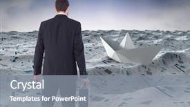  Presentation with sea - Beautiful presentation featuring businessman holding briefcase in sea backdrop and a gray colored foreground