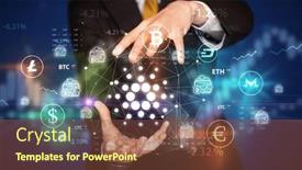  Presentation with concept - Theme enhanced with businessman-holding-currency-symbols-concept background and a tawny brown colored foreground