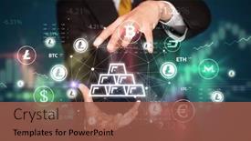  Presentation with concept - PPT layouts featuring businessman-holding-currency-symbols-concept background and a tawny brown colored foreground