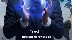  Presentation with globe - Theme enhanced with businessman-holding-globe-in-global background and a wine colored foreground