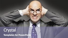  Presentation with motivation ball hill businessman - Cool new presentation theme with businessman holding hand over ear backdrop and a coral colored foreground