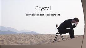  Presentation with skin canceron head - PPT layouts having businessman holding head alone background and a sky blue colored foreground