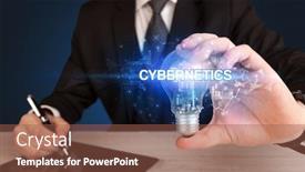  Presentation with bulb - Cool new presentation with businessman-holding-light-bulb backdrop and a tawny brown colored foreground