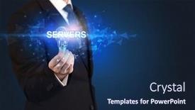  Presentation with light bulb - Amazing PPT layouts having businessman-holding-light-bulb backdrop and a navy blue colored foreground