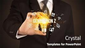  Presentation with generation - Theme enhanced with businessman-holding-light-bulb background and a wine colored foreground