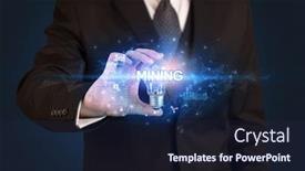  Presentation with mining - Beautiful slides featuring businessman-holding-light-bulb backdrop and a navy blue colored foreground