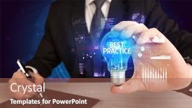  Presentation with best idea - PPT theme consisting of businessman-holding-lightbulb-with-best background and a tawny brown colored foreground