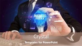  Presentation with idea - Audience pleasing PPT theme consisting of businessman-holding-lightbulb-with-business backdrop and a coral colored foreground