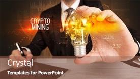  Presentation with mining - Slides enhanced with businessman-holding-lightbulb-with-crypto background and a tawny brown colored foreground