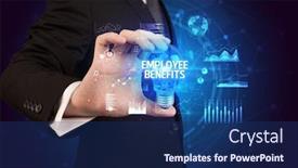  Presentation with employee benefits - Cool new presentation theme with businessman-holding-lightbulb-with-employee backdrop and a ocean colored foreground