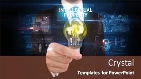  Presentation with intellectual property security - Slide deck having businessman-holding-lightbulb-with-intellectual background and a red colored foreground