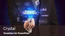  Presentation with inventory management - PPT layouts consisting of businessman-holding-lightbulb-with-inventory background and a tawny brown colored foreground