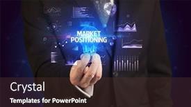  Presentation with positioning - Audience pleasing presentation theme consisting of businessman-holding-lightbulb-with-market backdrop and a tawny brown colored foreground