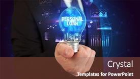  Presentation with business loan - Presentation theme enhanced with businessman-holding-lightbulb-with-personal background and a tawny brown colored foreground