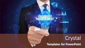  Presentation with property management - Amazing PPT layouts having businessman-holding-lightbulb-with-property backdrop and a tawny brown colored foreground