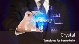  Presentation with risk management - Colorful PPT theme enhanced with businessman-holding-lightbulb-with-risk backdrop and a tawny brown colored foreground
