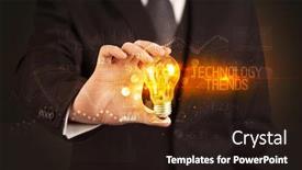  Presentation with technology trends - Presentation with businessman-holding-lightbulb-with-technology background and a wine colored foreground