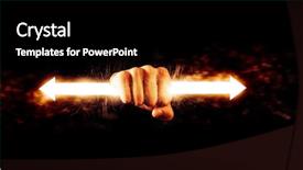  Presentation with lightning - Amazing PPT theme having businessman-holding-lightning-in-fist backdrop and a black colored foreground