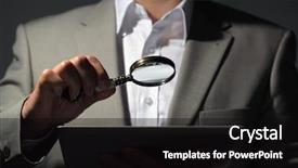  Presentation with job search - Colorful presentation enhanced with career investigation - businessman holding magnifying glass backdrop and a dark gray colored foreground
