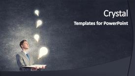  Presentation with light book - Colorful PPT layouts enhanced with businessman holding opened book with glass glowing light bulb backdrop and a wine colored foreground
