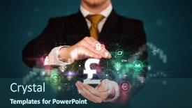  Presentation with investment - Audience pleasing presentation consisting of businessman-holding-pound-symbol-investment backdrop and a ocean colored foreground