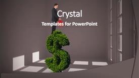  Presentation with red white grey - Slide deck consisting of businessman holding red watering can background and a dark gray colored foreground