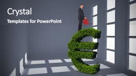  Presentation with red white grey - PPT layouts with businessman holding red watering can background and a dark gray colored foreground