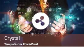  Presentation with ripple - Cool new slide deck with businessman-holding-ripple-symbol-investment backdrop and a tawny brown colored foreground