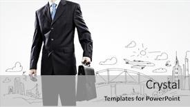  Presentation with business travel - Slides having sketch background business travel background and a light gray colored foreground