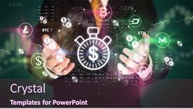  Presentation with investment money - Presentation design featuring businessman-holding-time-is-money background and a tawny brown colored foreground