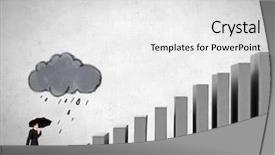  Presentation with businessman climbing the career ladder - Colorful presentation enhanced with businessman holding umbrella and waking backdrop and a white colored foreground