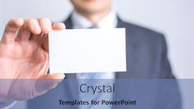  Presentation with blank - Slide deck consisting of businessman holding white blank paper background and a teal colored foreground