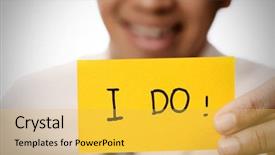  Presentation with yellow - Slide deck featuring will do - businessman holding yellow card showing background and a yellow colored foreground