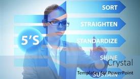  Presentation with organisation - Colorful slides enhanced with businessman-in-5s-workplace-organisation backdrop and a light blue colored foreground