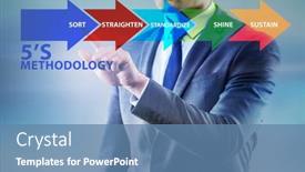  Presentation with organisation - Audience pleasing presentation consisting of businessman-in-5s-workplace-organisation backdrop and a teal colored foreground