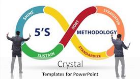  Presentation with organisation - Audience pleasing PPT layouts consisting of businessman-in-5s-workplace-organisation backdrop and a white colored foreground