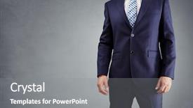  Presentation with space suit - PPT theme featuring businessman in a blue business background and a gray colored foreground