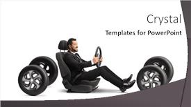 Presentation with car seat - Theme with businessman-in-a-car-seat background and a white colored foreground
