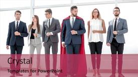  Presentation with superhero - Audience pleasing PPT theme consisting of businessman in a red superhero backdrop and a red colored foreground