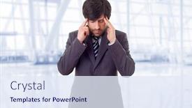  Presentation with headache - Amazing presentation having businessman-in-a-suit-gestures backdrop and a sky blue colored foreground