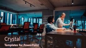  Presentation with coworking - PPT layouts having businessman-in-a-wheelchair background and a wine colored foreground