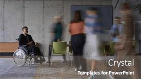  Presentation with navigate - Presentation enhanced with businessman-in-a-wheelchair background and a gray colored foreground