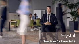  Presentation with navigate - Theme enhanced with businessman-in-a-wheelchair background and a gray colored foreground
